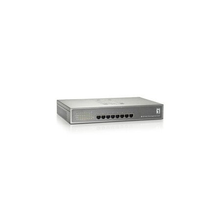 Cable Wholesale 8 Port 10/100/1000 Gigabit Ethernet Switch with PoE, Matte Grey, 15.4 Watts/Port, 123.2 Watt Total 71X6-00408